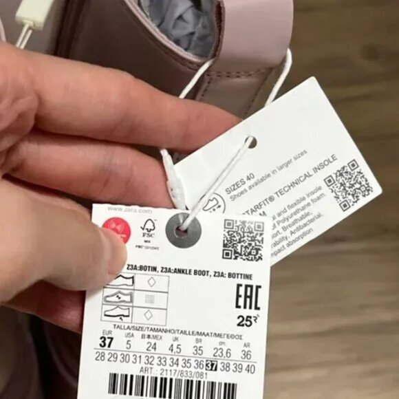 Zara Girls Rubberized Lug Sole Ankle Boots EUR 37 - Picture 6 of 6